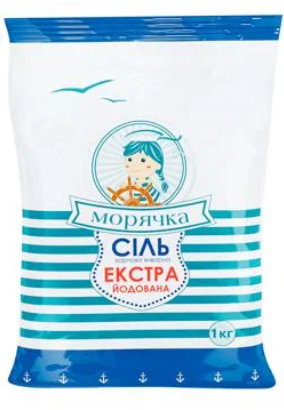 Сіль Морячка морська екстра йодована виварна, 1кг